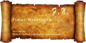 Fuksz Nikoletta névjegykártya
